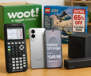 Woot Deals Today: $79.99 TI-84 Calculator, Galaxy S25 Edge From $549.99, Extra 65% Off Toys & More