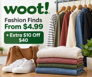 Woot Fashion Finds From $4.99 + Extra $10 Off $40