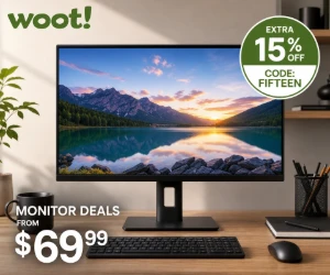Woot Monitor Deals From $69.99 + Extra 15% Off