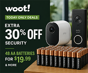 Woot Today Only Deals: 48 AA Batteries for $19.99, Tech From $7.99, Smart Rings From $39.99 & More