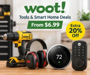 Woot Tools & Smart Home Deals From $6.99 + Extra 20% Off
