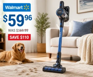 YOMA Cordless Stick Vacuum at Walmart for $59.96 - Save $110 on a Pet-Hair Cleanup Upgrade
