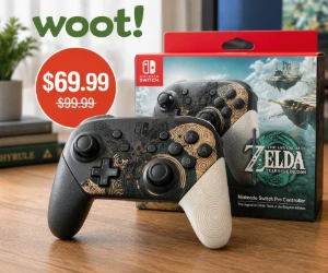 Zelda TOTK Nintendo Switch Pro Controller for $69.99 at Woot