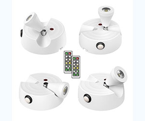 4 Pack LED Accent Wireless Spotlights with Remote Control giveaway