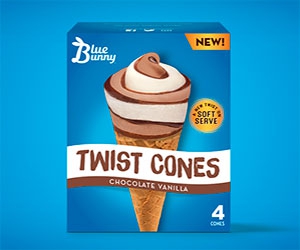 Free Blue Bunny Twist Cones