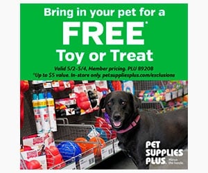 Free Pet Toy Or Treat On May 4th
