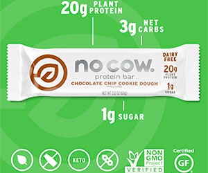 Free No Cow x4 Protein Bar Sample Pack
