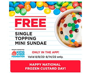 Free Mini Sundae At Freddy's Frozen Custard
