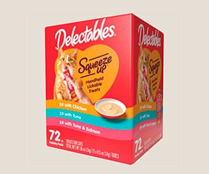 Free 72-Count Variety Pack of Hartz Delectables Squeeze Up Lickable Cat Treats