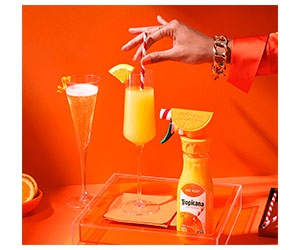 Win Tropicana Mimosa Maker Kit With x2 Glasses, Drink, Mimosa Maker, And Paper Straws