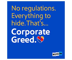 Free ”That's Corporate Greed” Sticker