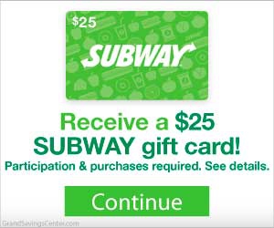 Free $25 Subway Gift Card