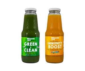 Free bottle of Organic Fruit and Vegetable Juice