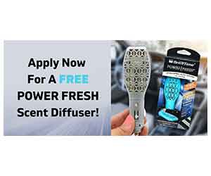 Free Drive Time® 12V POWER FRESH® Scent Diffuser For Your Car Sample