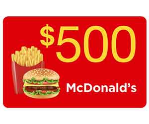 Free $500 McDonald's Gift Card