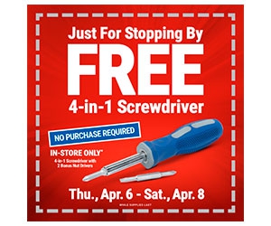 Free Screwdriver At Harbor Freight