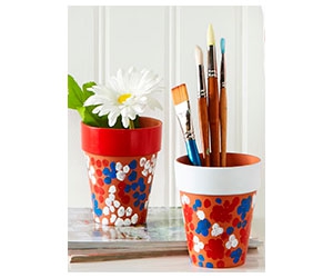 Free Red White And Blue Clay Pots Craft Kit At Michaels