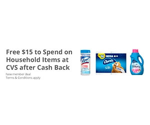 Free $15 to spend on Household Cleaning Supplies at CVS after Cash Back (New TCB Members!)