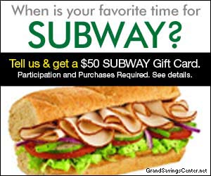 Free $50 Subway Gift Card
