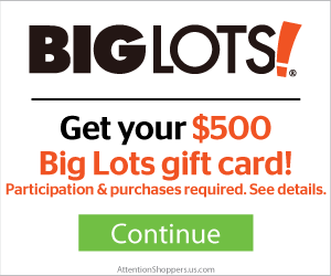 Free $500 Big Lots! Gift Card