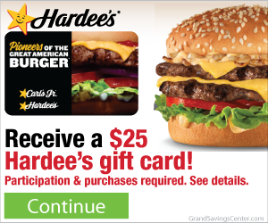 Free $25 Hardee's Gift Cards