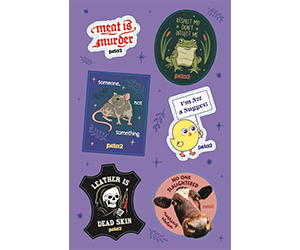 Free peta2 Animal Rights Sticker Sheet