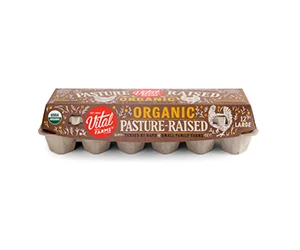 Free carton of Vital Farm's Organic Pasture-Raised Eggs