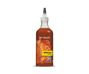 Free bottle of Sky Valley Sriracha Sauce