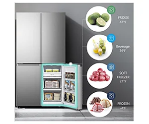 Free Hisense 21.6-cu ft 4-Door Counter-Depth French Door Refrigerator with Ice Maker