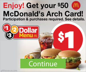 Free $50 Arch Card