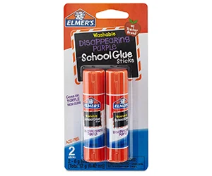 Elmer's 2pk Washable School Glue Sticks - Disappearing Purple at Target Only $0.50 (reg $1.39)