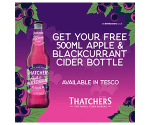 Free Thatchers Apple And Blackcurrant Cider Bottle