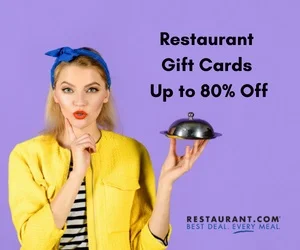 Purchase Restaurant.com eGift Card and receive 80% OFF