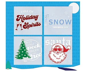 Free Good Proof x4 Screen Printed Christmas Transfers For Your T-Shirt