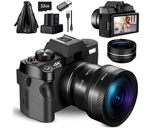 NBD Digital Camera 4K Ultra HD 48MP All-in-One Vlogging Camera at Walmart Only $125.99 (reg $499.00)