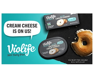 Free Violife Dairy-Free Cheese + Dave's Killer Bread Plain Bagels