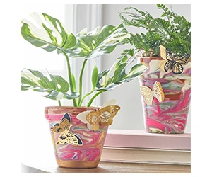 Free Marbled Paint Pour Pots Craft Kit On February 18th