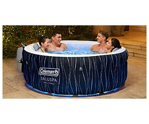 Free Coleman SaluSpa Hollywood Luxe AirJet Inflatable Hot Tub, Hot Tub Cover, Pump, Chem Connect Dispense, & Filter