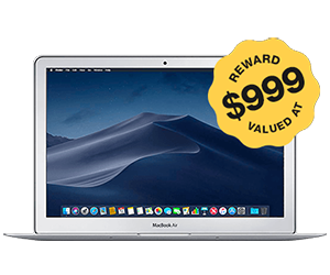 Take work, study, and entertainment anywhere with a MacBook Air Reward valued at $999