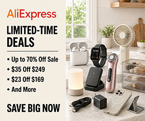 AliExpress Limited-Time Deals: Up to 70% Off Sale, $35 Off $249, $23 Off $169 & More