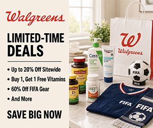 Walgreens Limited-Time Deals: Up to 20% Off Sitewide, Buy 1, Get 1 Free Vitamins, 60% Off FIFA Gear & More