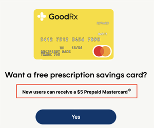 Free Prescription Discount Card plus a $5 Mastercard for New Users