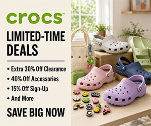 Crocs Limited-Time Deals: Extra 30% Off Clearance, 40% Off Accessories & 15% Off Sign-Up