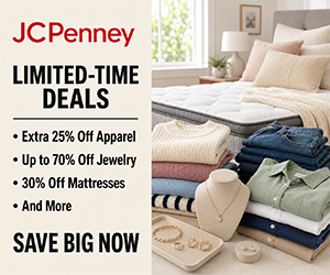 JCPenney Limited-Time Deals: Extra 25% Off Apparel, Up to 70% Off Jewelry, 30% Off Mattresses & More