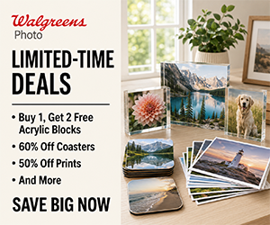 Walgreens Photo Limited-Time Deals: Buy 1, Get 2 Free Acrylic Blocks, 60% Off Coasters, 50% Off Prints & More