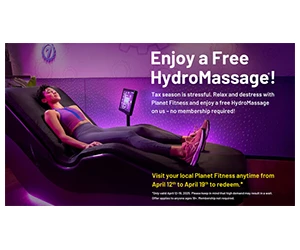 Free HydroMassage at Planet Fitness - April 12-19