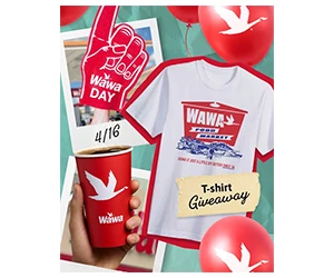 Free Coffee at Wawa on 4/16 - Plus a Chance to Win a Throwback Tee!
