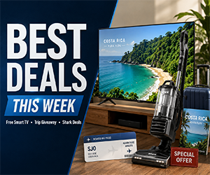 Free Smart TV, Costa Rica Trip, Shark Vacuums & More: This Week's Best Deals!