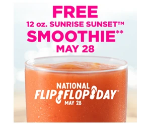 Free Sunrise Sunset Smoothie at Tropical Smoothie Cafe – May 28!