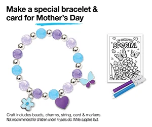 Free Mother’s Day Bracelet & Card Craft at JCPenney - May 10!